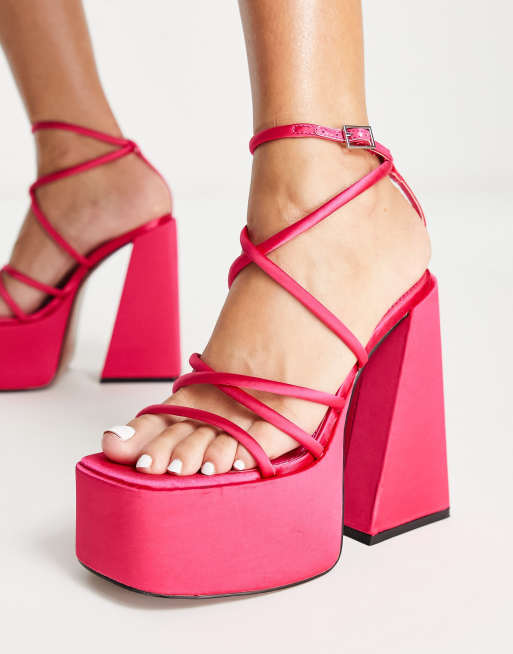 ASOS DESIGN Pukka Premium Leather Multi Buckle Strap Heels