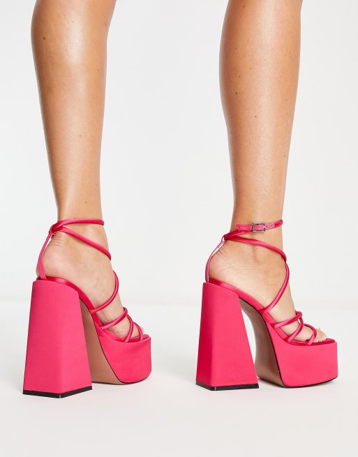 ASOS DESIGN Pukka Premium Leather Multi Buckle Strap Heels