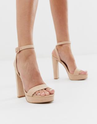 platform barely there heels