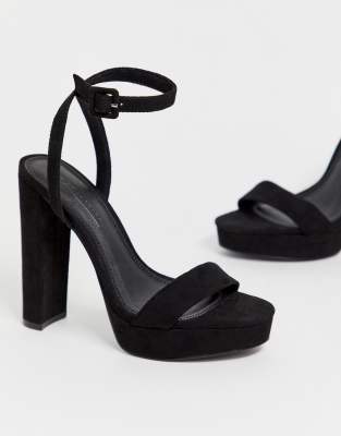 black platform barely there heels