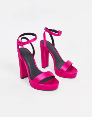 magenta platform heels