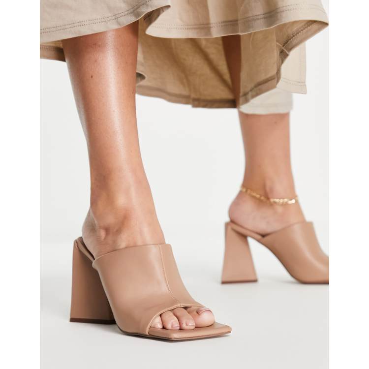 Beige mules heels new arrivals