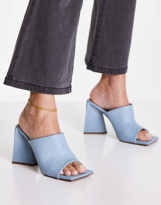 ASOS DESIGN Nyla heeled mules in blue