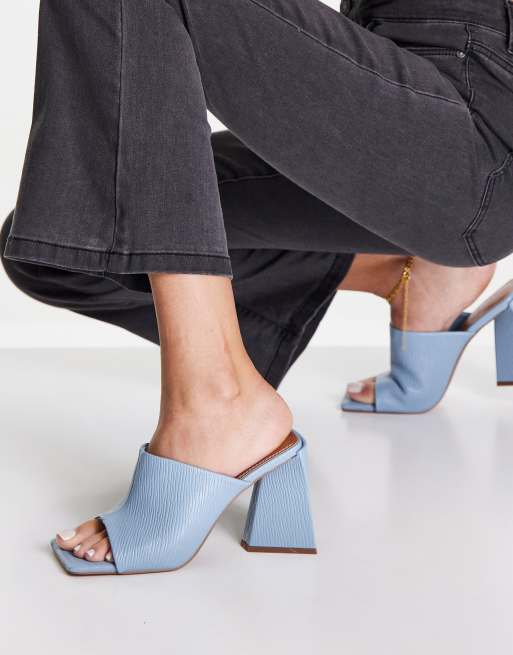 ASOS DESIGN Nyla heeled mules in blue