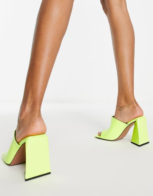 Neon yellow outlet mule heels