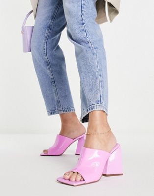 ASOS DESIGN Nyla heeled mules in pink - ASOS Price Checker