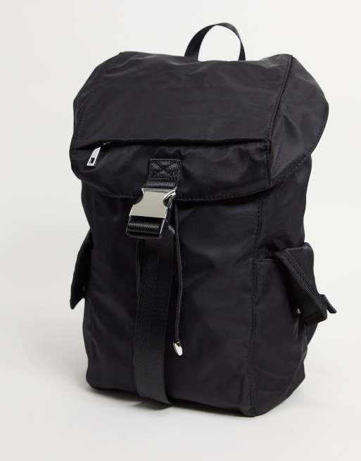 Pocket Side Zip Flap Backpack