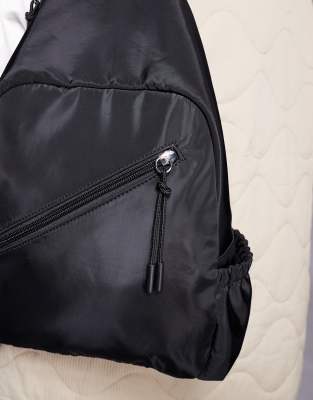 Asos Design Nylon Backpack In Black
