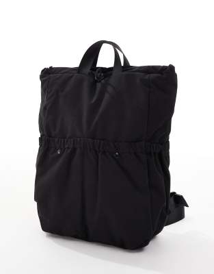 Asos Design Nylon Backpack In Black