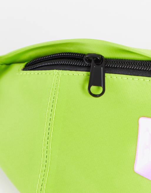 ASOS DESIGN nylon bum bag in bright green with escapism print (part of a set) , 4 of 4