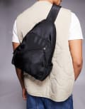 [ASOS DESIGN] ASOS DESIGN nylon cross body backpack in black No Size BLACK