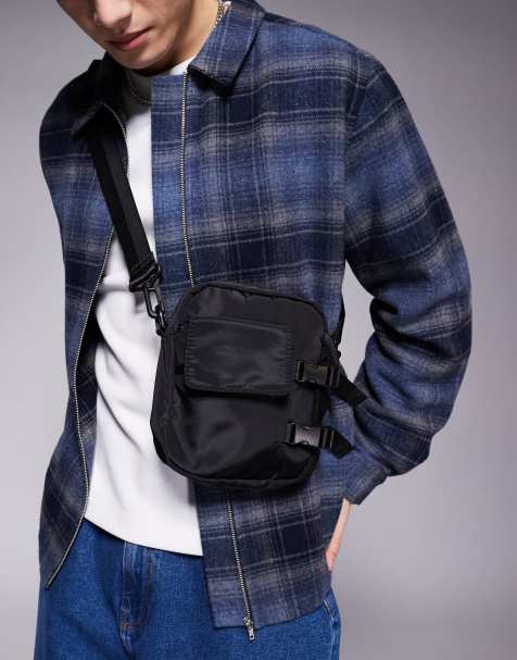 ASOS DESIGN nylon cross body bag in black - view 1