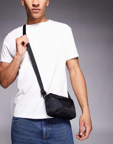 ASOS DESIGN nylon cross-body bag in black - view 1