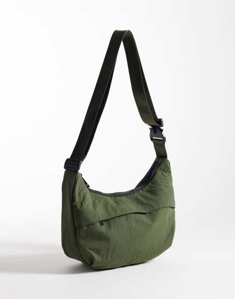 ASOS DESIGN nylon crossbody bag in green - view 1