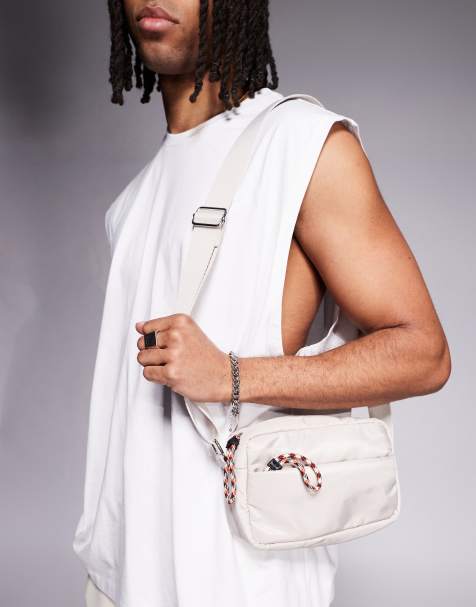 ASOS DESIGN nylon crossbody bag in stone - view 1