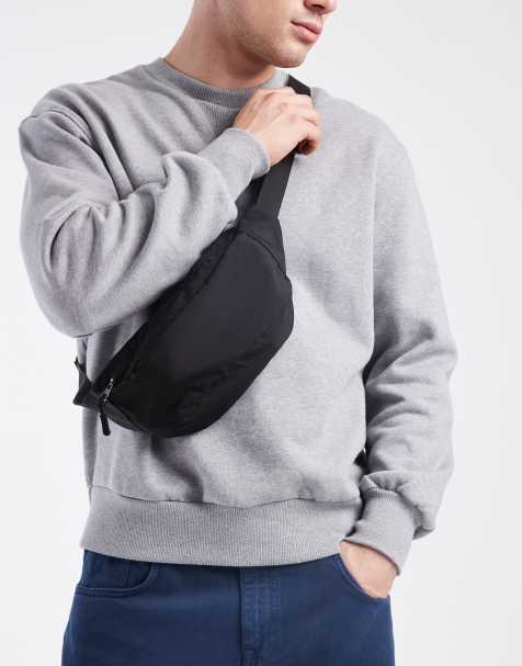 ASOS DESIGN nylon crossbody fanny pack in black - view 1