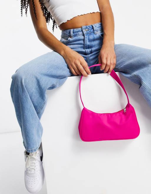 ASOS DESIGN slim 90s shoulder bag in pink