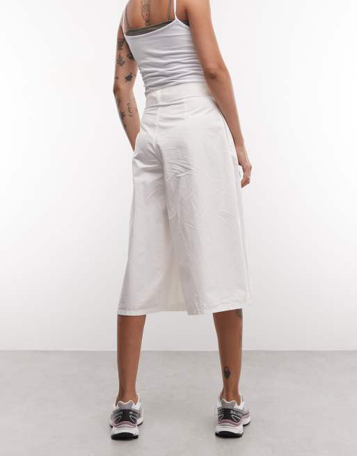 ASOS DESIGN nylon longline bermuda short in ecru, 5 of 5