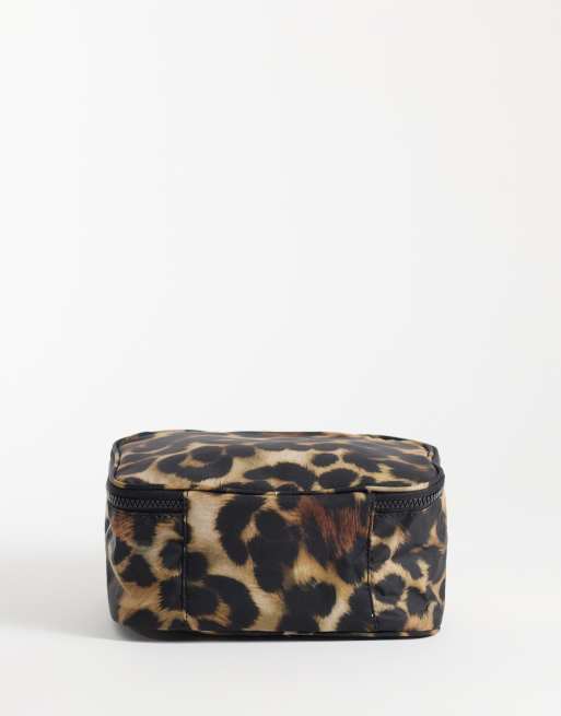 ASOS DESIGN nylon medium vanity bag in leopard print, 4 of 4