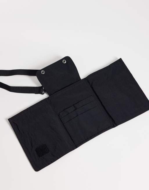 ASOS DESIGN nylon phone cross body pouch in black, 3 of 4