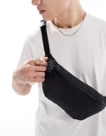 [ASOS DESIGN] ASOS DESIGN nylon quilted bumbag in black-White No Size BLACK