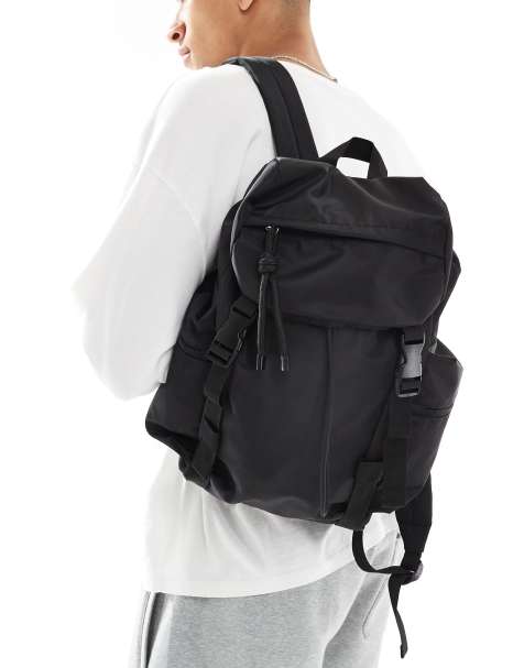 ASOS DESIGN – Nylon-Rucksack in Schwarz - view 1