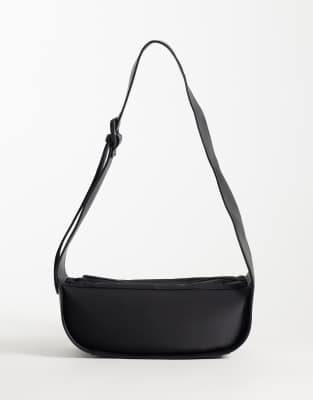 Asos Design Nylon Sling Bag In Black