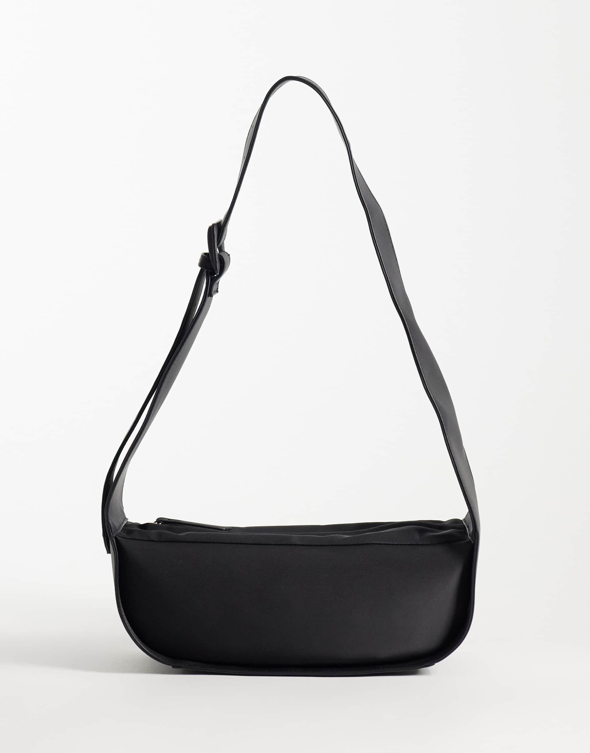 asos design nylon sling bag in black