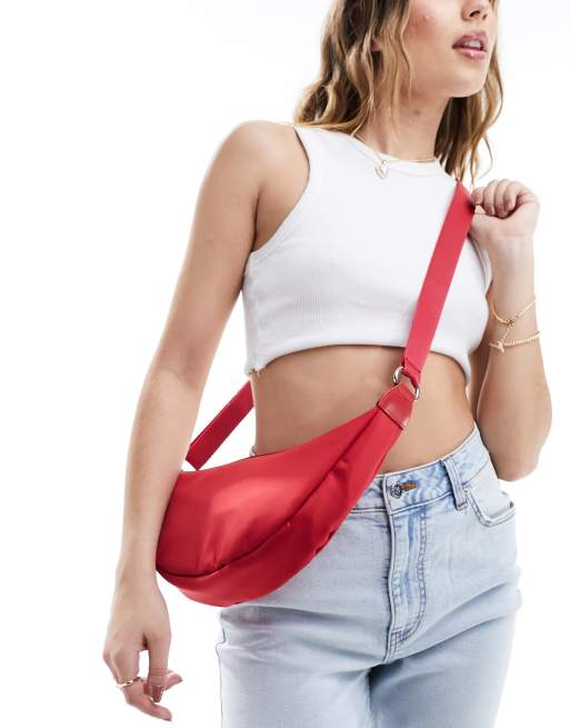  ASOS DESIGN nylon sling crossbody in red