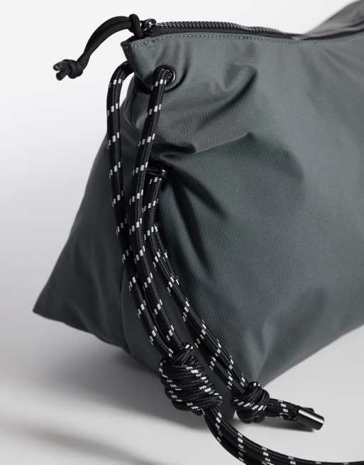 ASOS DESIGN nylon slouch sling crossbody bag in grey, 3 of 4