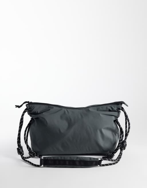 ASOS DESIGN nylon slouch sling crossbody bag in grey, 4 of 4