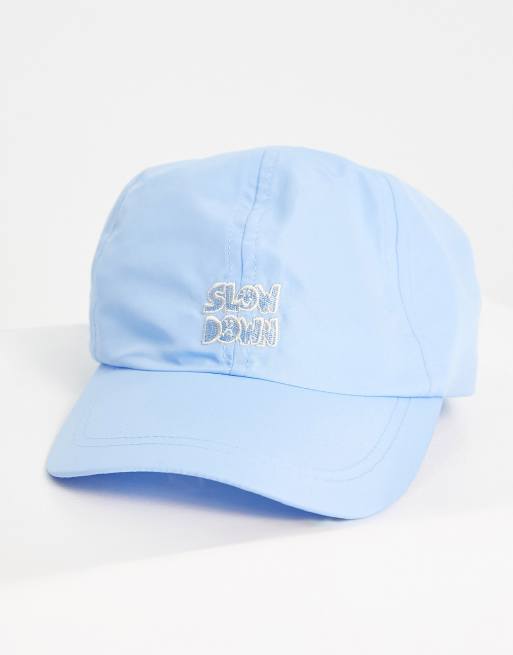 ASOS DESIGN canvas baseball cap in baby blue