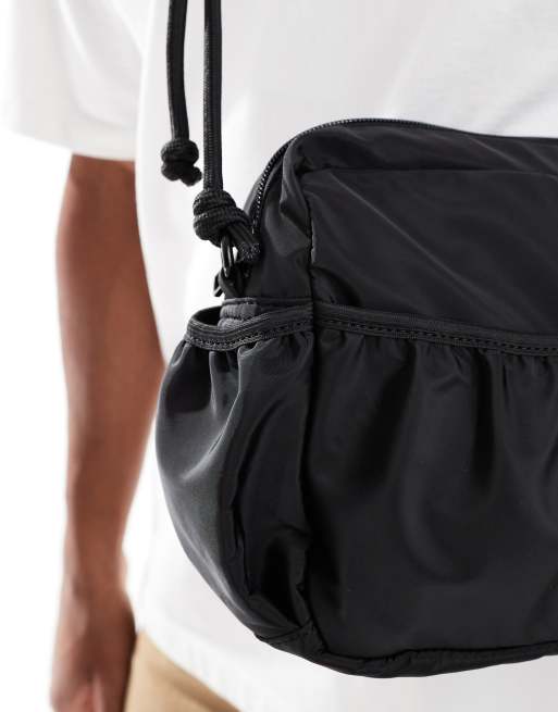 ASOS DESIGN nylon tech crossbody bag in black