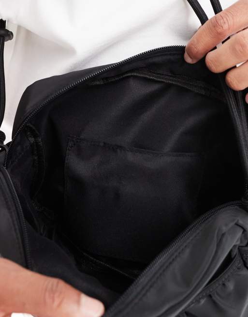 ASOS DESIGN nylon tech crossbody bag in black