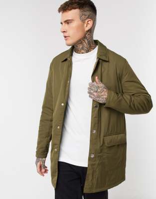 ASOS DESIGN  Einreihiger Trenchcoat in Khaki Grün