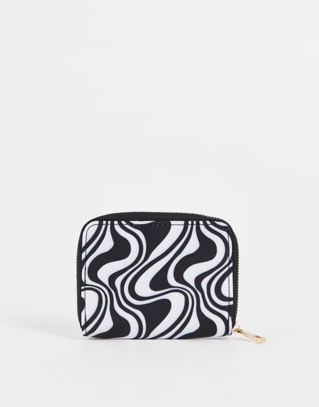 ASOS DESIGN nylon wallet in swirl print