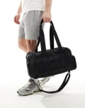 [ASOS DESIGN] ASOS DESIGN nylon weekend duffle bag with compartments in black No Size BLACK
