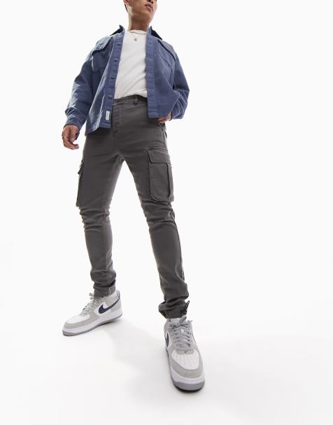 ASOS DESIGN – Obcisłe bojówki z płótna z efektem sprania - view 1