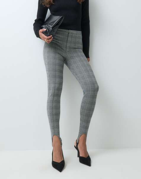 ASOS DESIGN obcisłe spodnie ze strzemionami w kratę - view 1