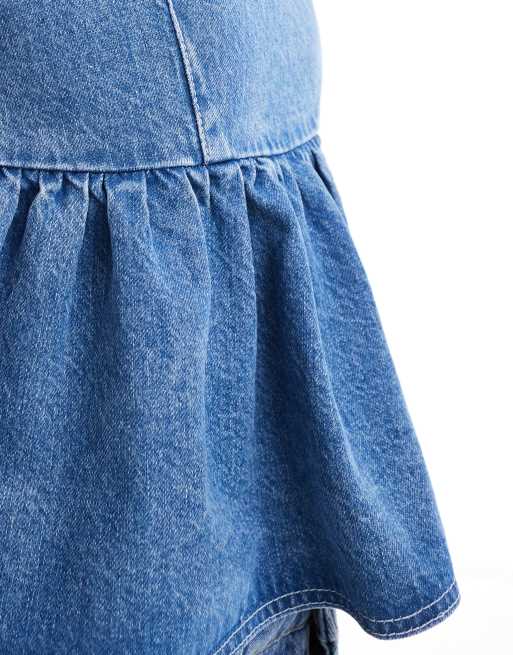 ASOS DESIGN – Oberteil aus ausgebleichtem Denim im Babydoll-Stil, 2 von 4