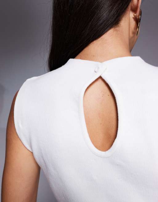ASOS DESIGN – Oberteil aus kompaktem Strick in Ecru, 3 von 4
