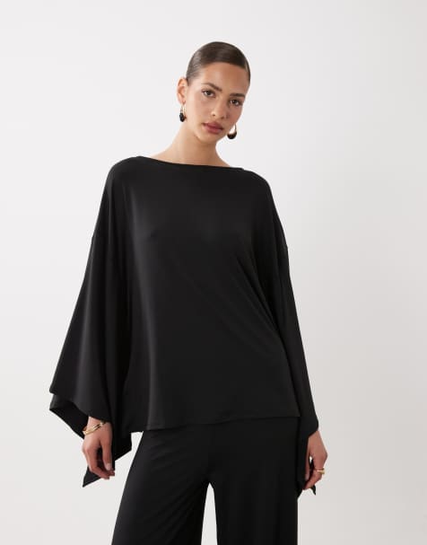 ASOS DESIGN – Oberteil im Cape-Stil in Braun, Kombiteil - view 1