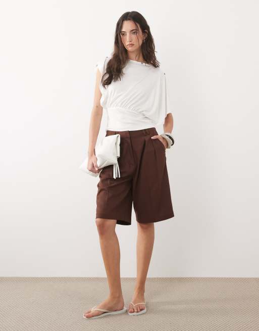 ASOS DESIGN – Oberteil in Cremeweiß mit Knopfleiste und vielseitigen Tragemöglichkeiten, 2 von 4