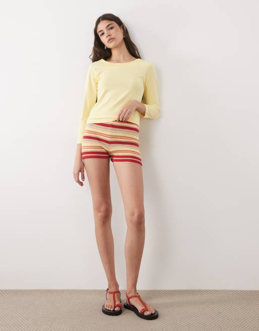 ASOS DESIGN – Oberteil in Pastellgelb mit U-Boot-Ausschnitt und Dreiviertelärmeln, 2 von 4