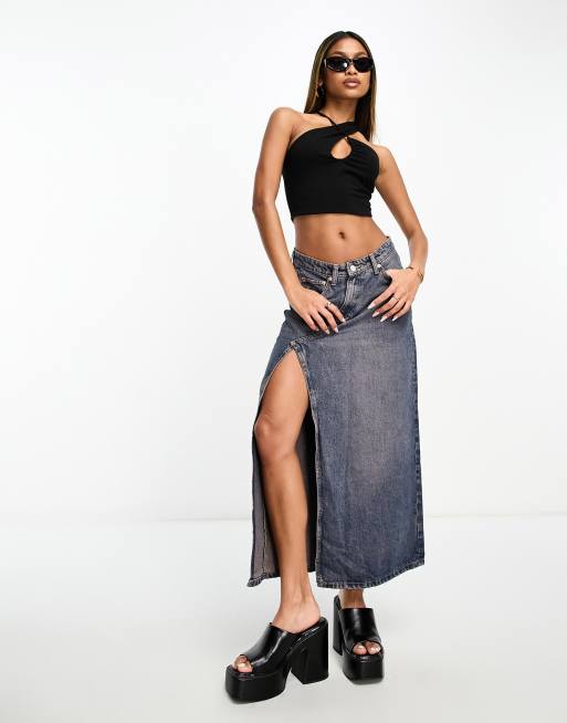 ASOS DESIGN – Oberteil in Schwarz mit überkreuztem Neckholder-Träger und Schlüssellochausschnitt, 3 von 4