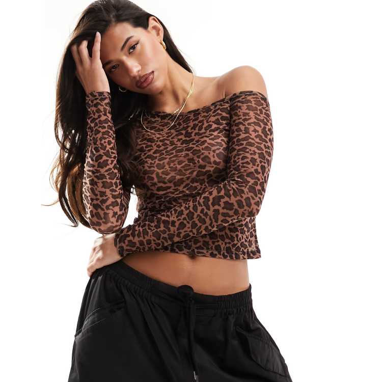 Asos leopard print top on sale