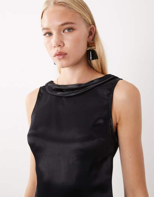 ASOS DESIGN Oberteil mit Wasserfallausschnitt in Longline-Satin, 2 von 4