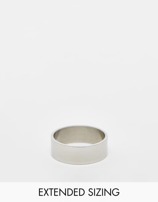 ASOS DESIGN – Obrączka ze stali nierdzewnej w kolorze srebrnym