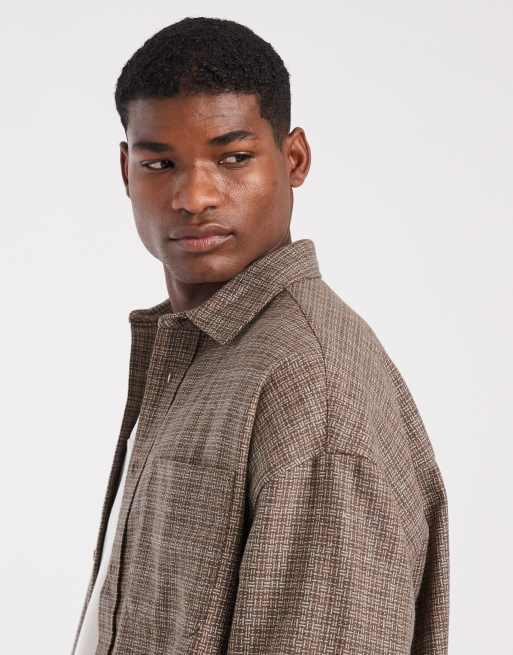 ASOS DESIGN – Obszerna brązowa koszula oversize z imitacji wełny, 4 z 5