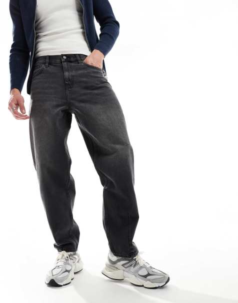 ASOS DESIGN baggy jeans with darts in washed black